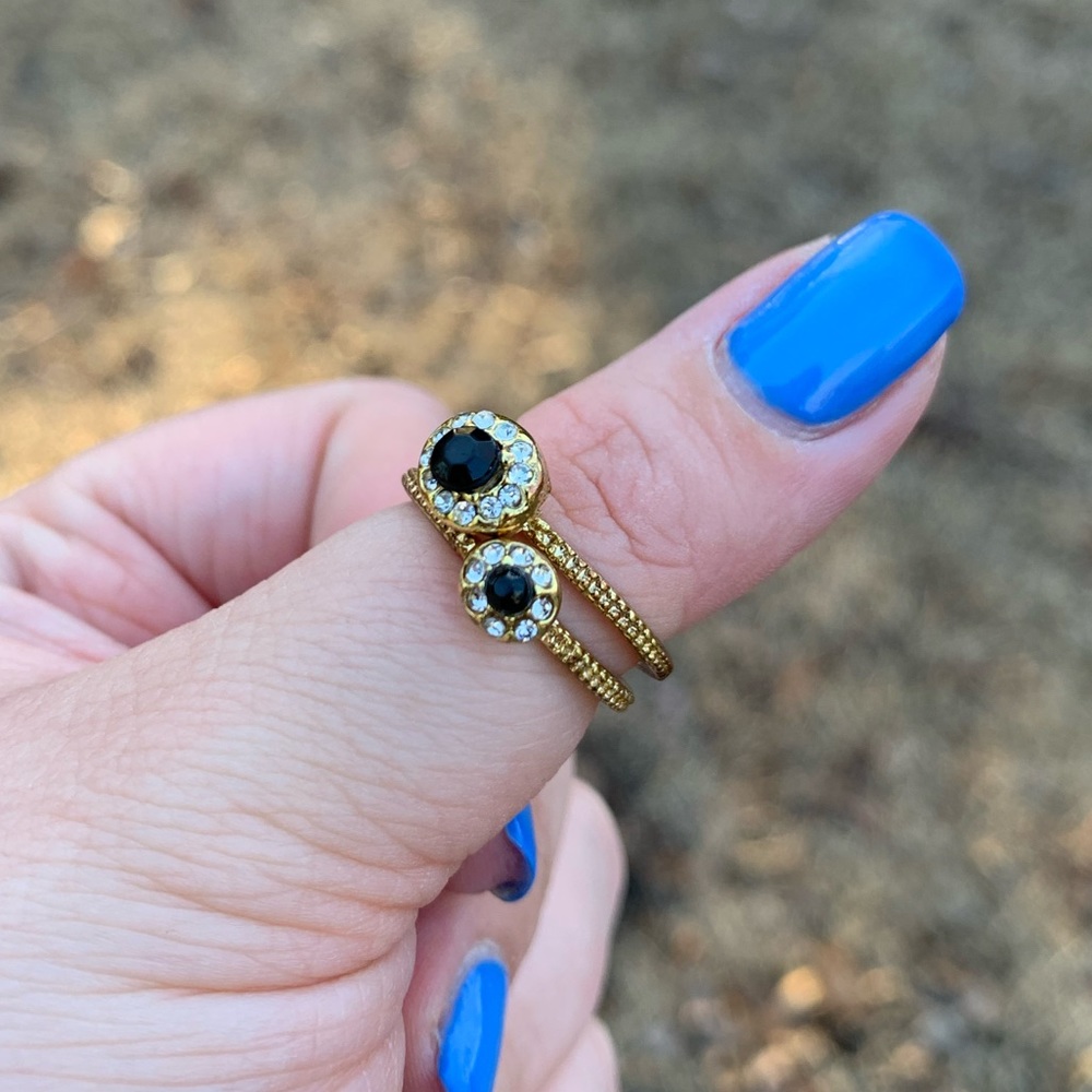 Rhinestone Primrose Stacking Rings - Picture 2 of 13